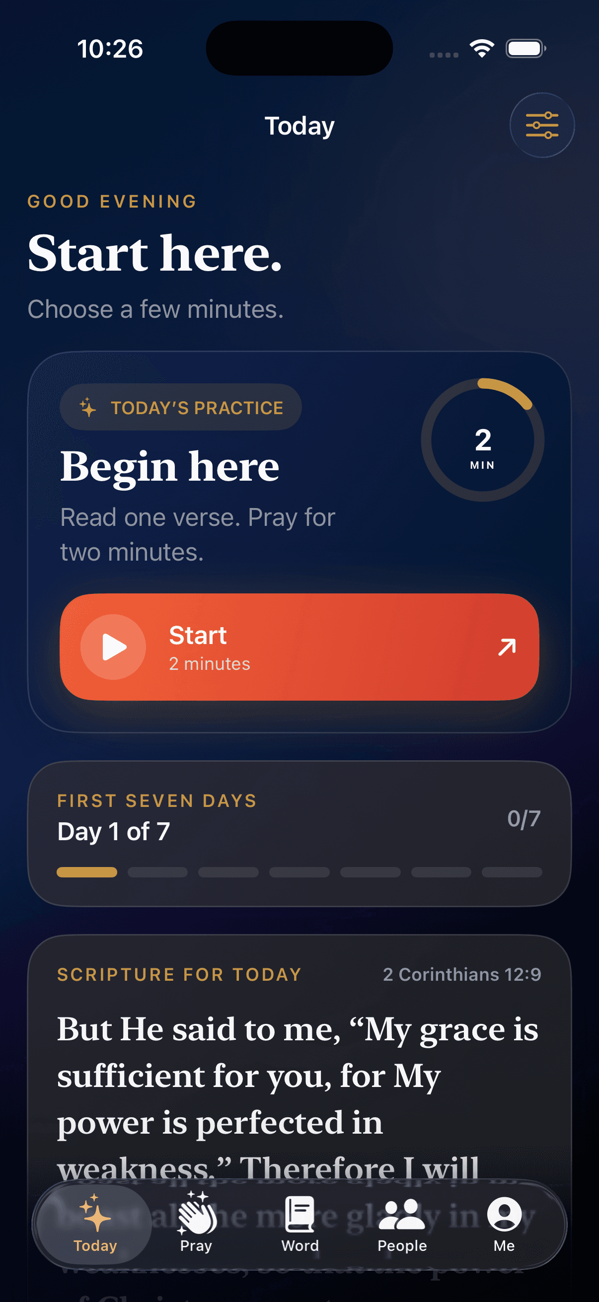 SNCTFY app screen 1