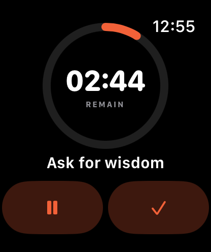 SNCTFY active session on Apple Watch
